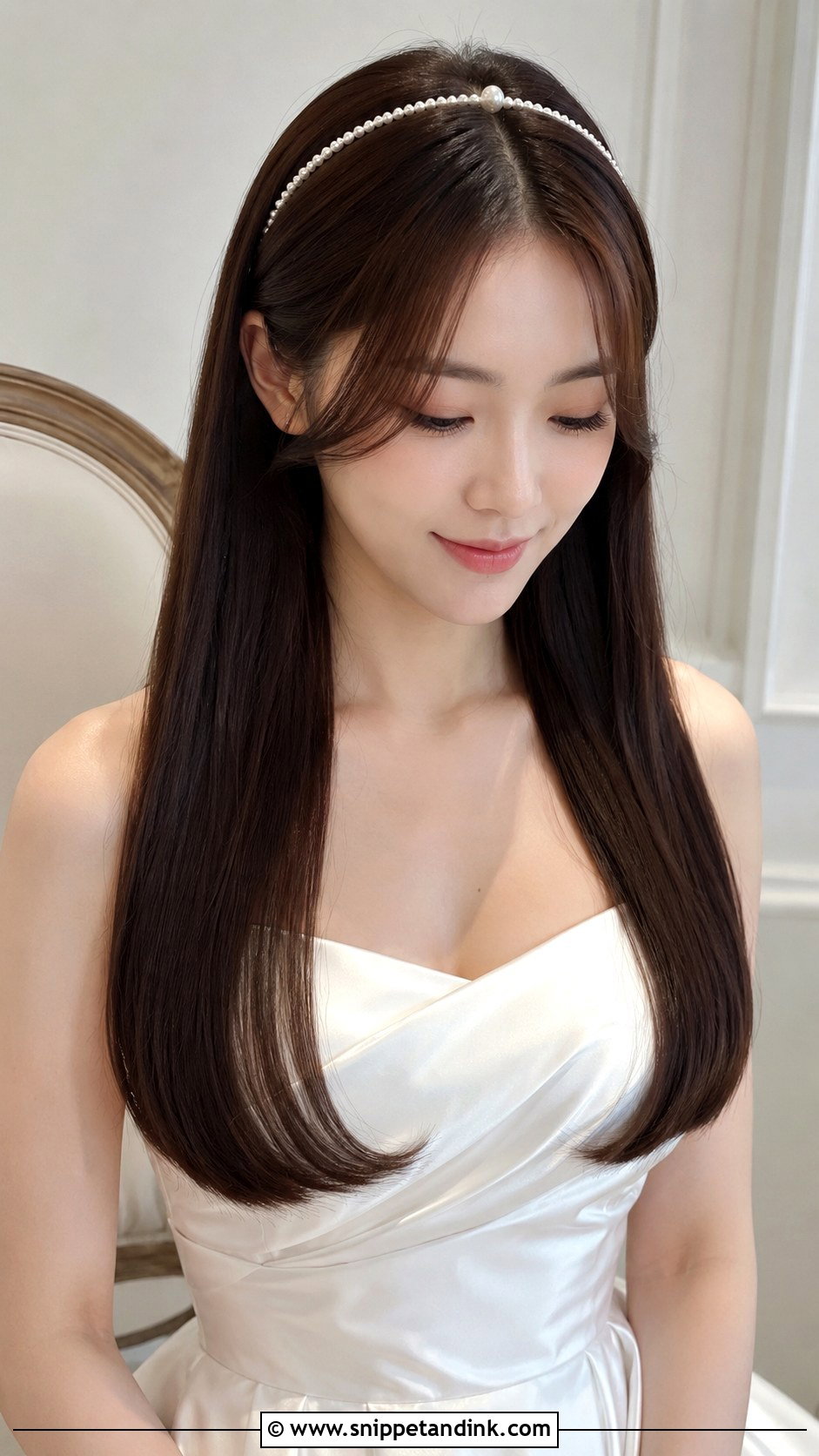 Middle Part Bridal Straight Hair - Snippet and Ink - 15 Middle Part Bridal Hairstyles
