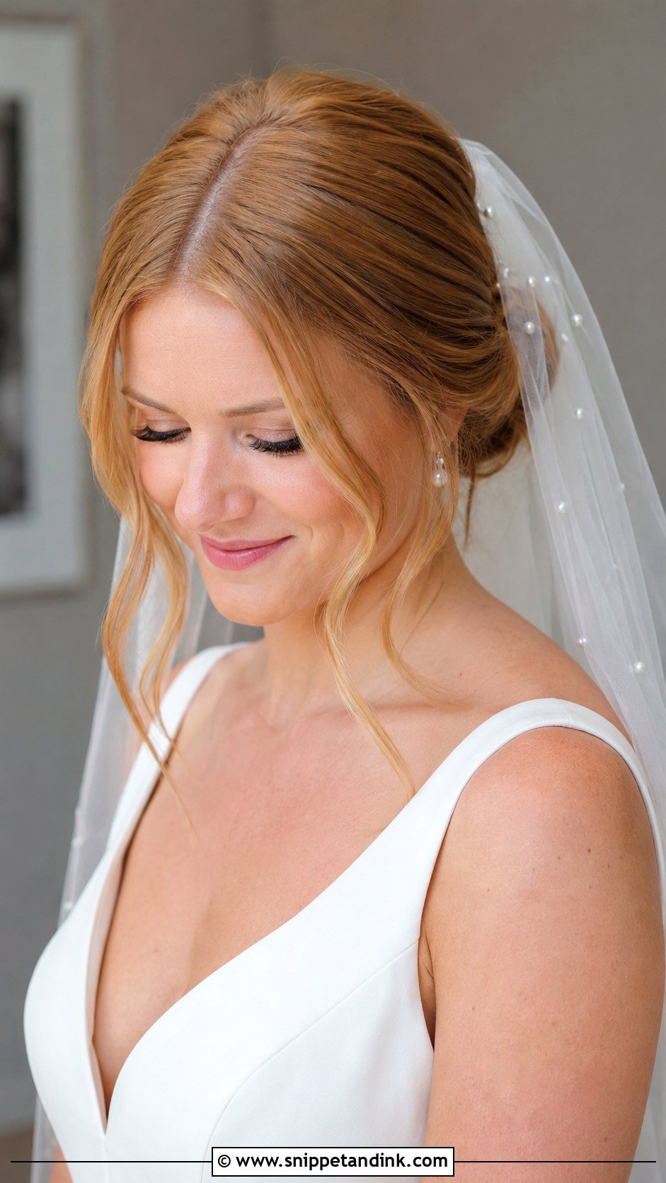 Middle Part Bridal Veil Hairstyle - Snippet and Ink - 15 Middle Part Bridal Hairstyles