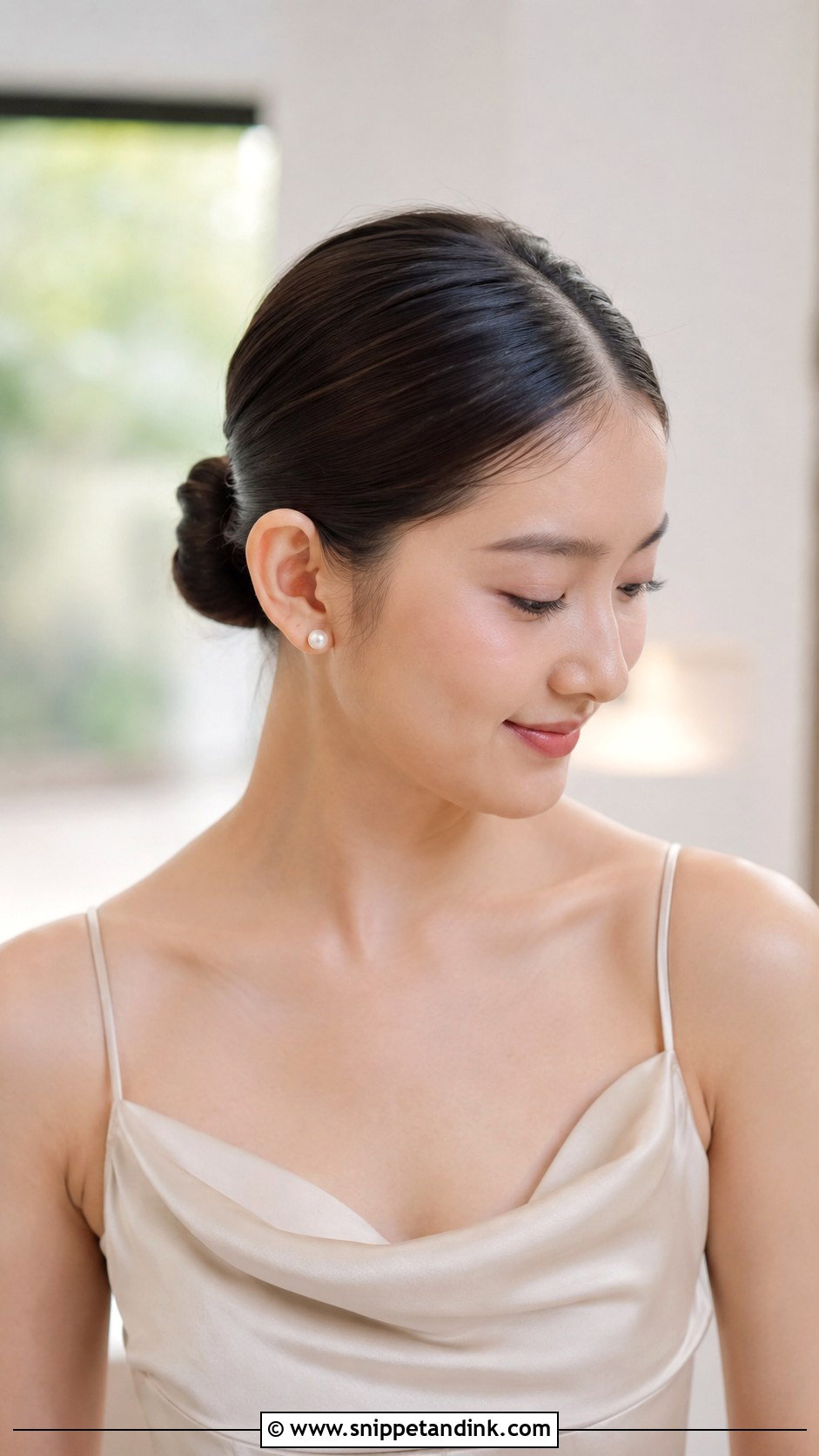 Middle Part Bridesmaid Bun - Snippet and Ink - 25 Bridesmaid Bun Hairstyles