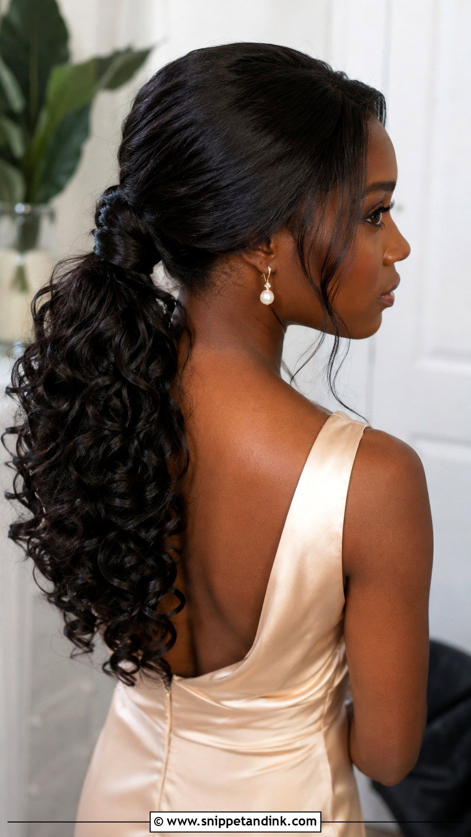 Middle Part Bridesmaid Ponytail - Snippet and Ink - 30 Bridesmaid Ponytail Ideas