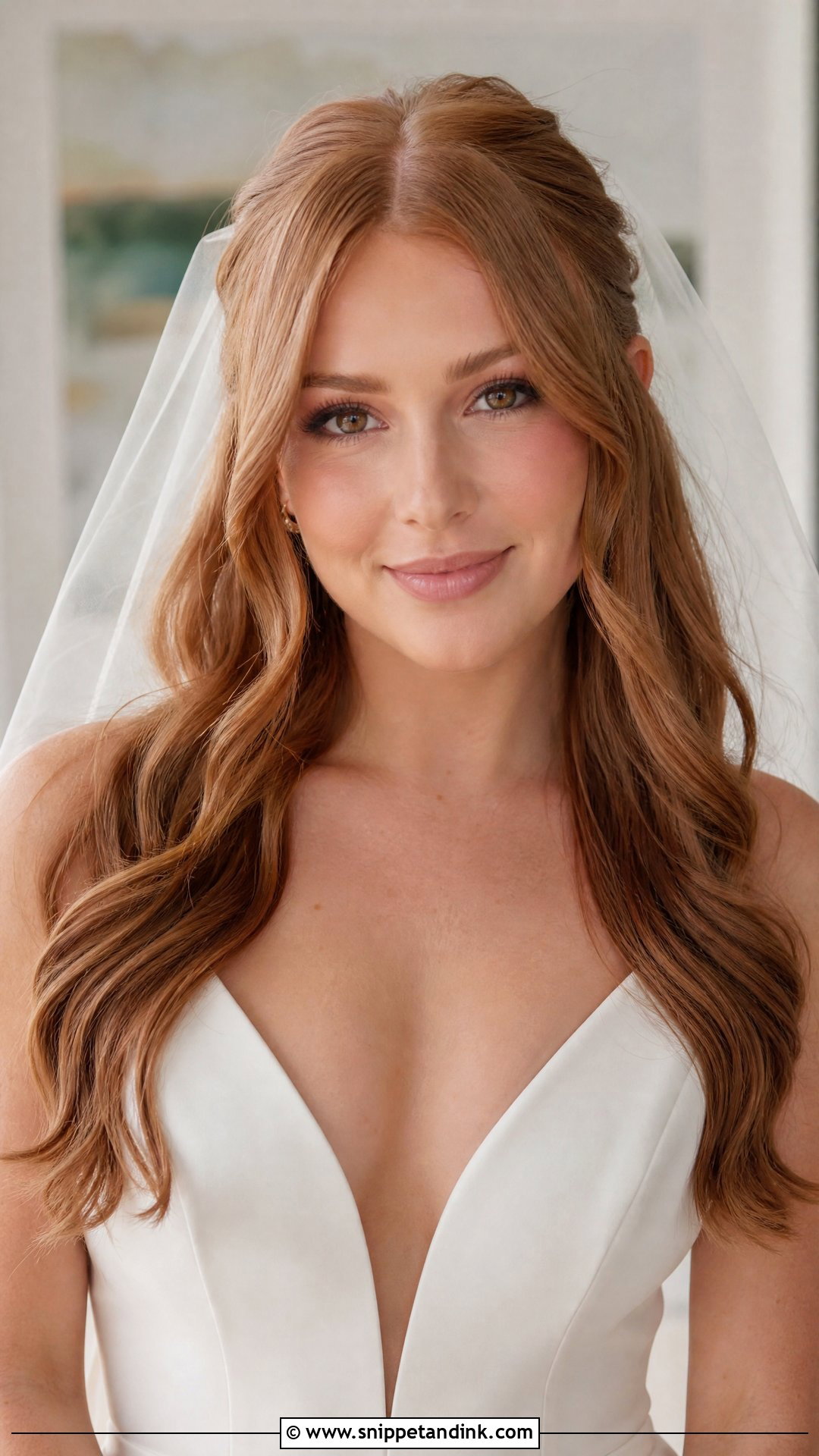 Middle Part Curls Bridal Hair Down - Snippet and Ink - 15 Curled Bridal Hair Down Ideas