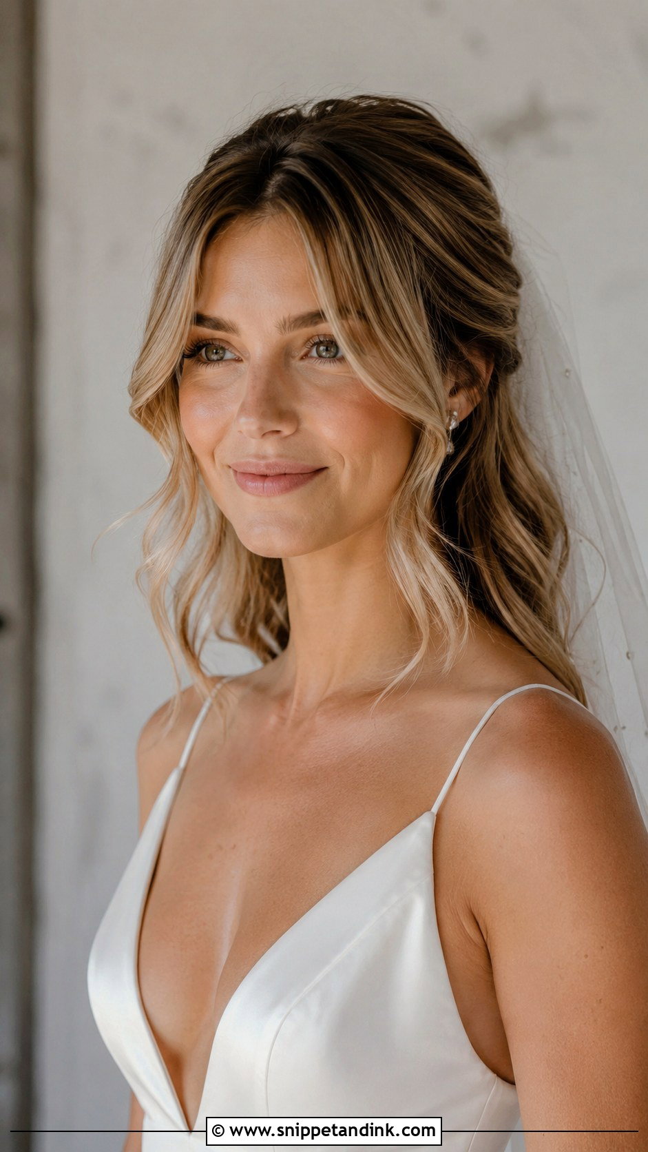 Middle Part Curtain Bangs - Snippet and Ink - 20 Middle Part Wedding Hairstyles