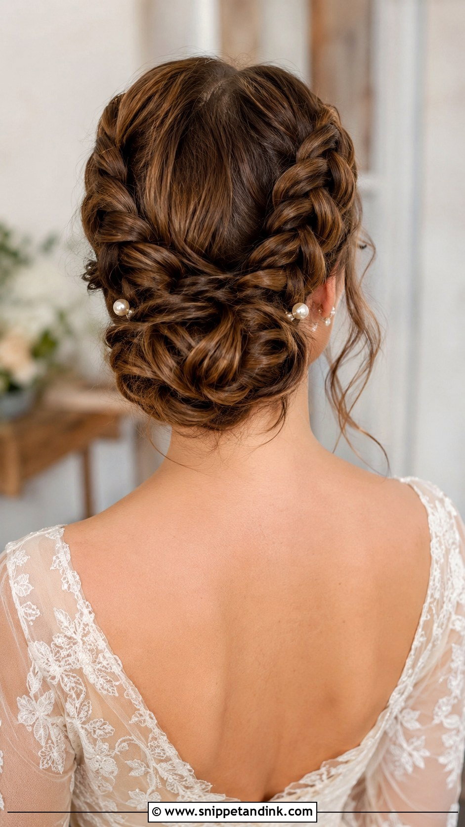 Middle Part Dutch Braid Updo - Snippet and Ink - 20 Middle Part Wedding Hairstyles