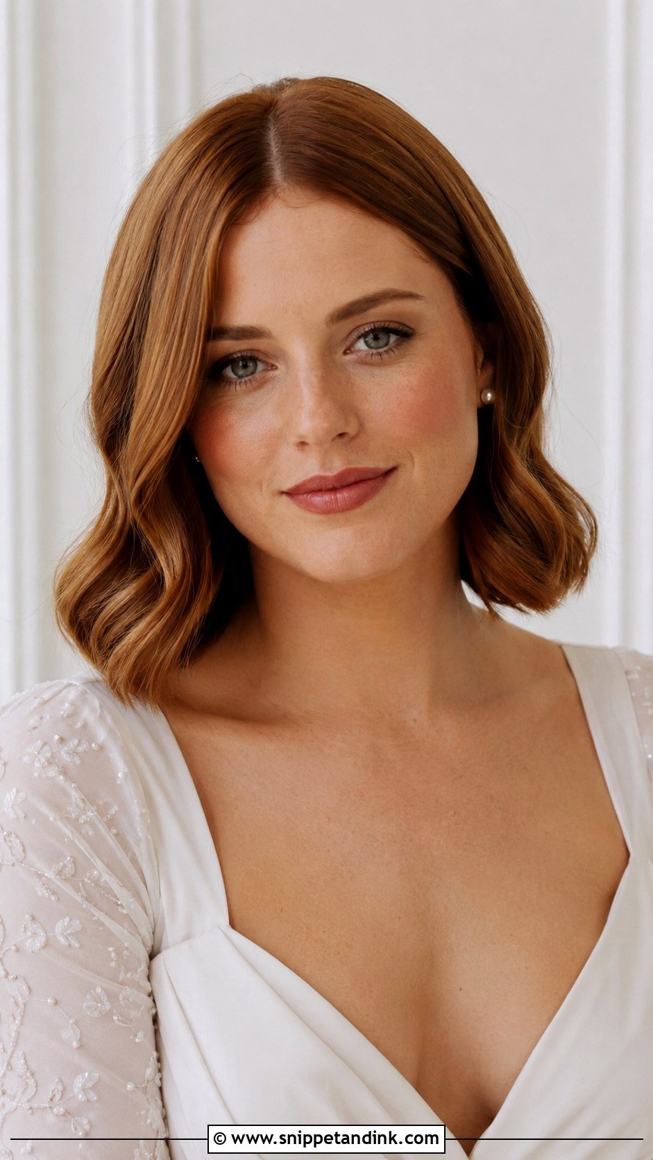 Middle Part Glam Waves For Short Hair - Snippet and Ink - 20 Glam Waves Wedding Hair Middle Part