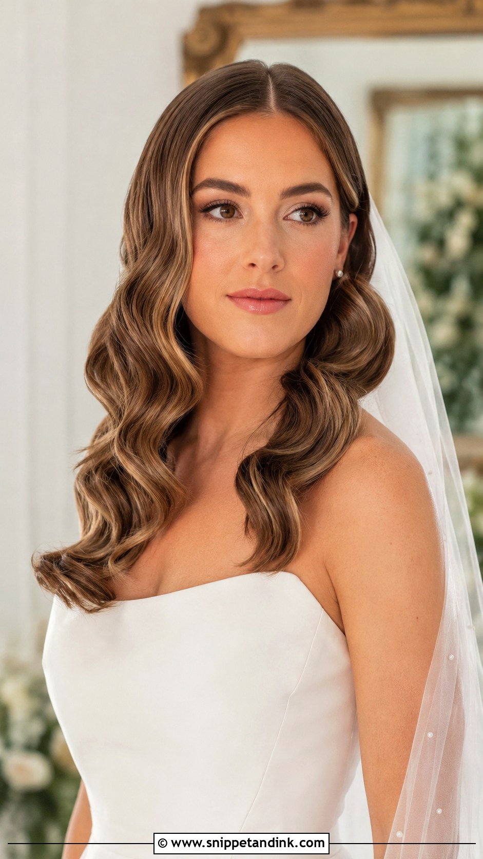 Middle Part Hollywood Waves Wedding Hairstyle - Snippet and Ink - 15 Hollywood Waves Wedding Hairstyle
