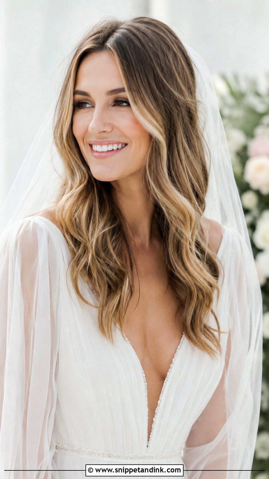 Middle Part Hollywood Waves for the Bride - Snippet and Ink - 20 Middle Part Bridal Hair Ideas
