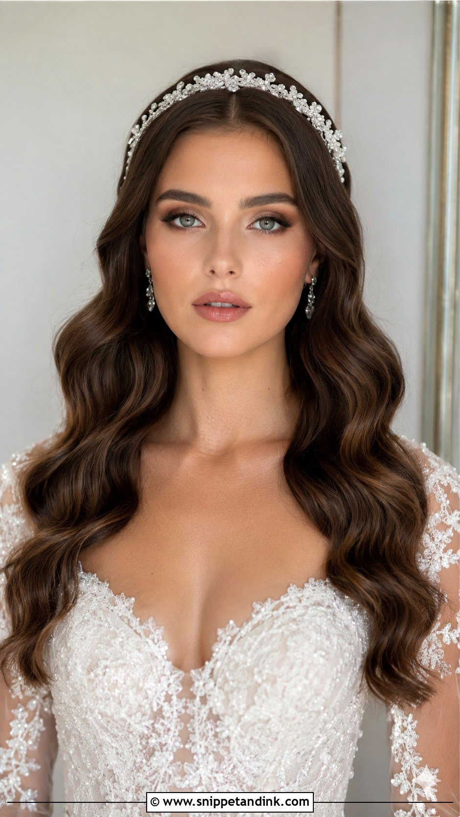 Middle Part Hollywood Waves - Snippet and Ink - 20 Hollywood Glam Wedding Hair Ideas
