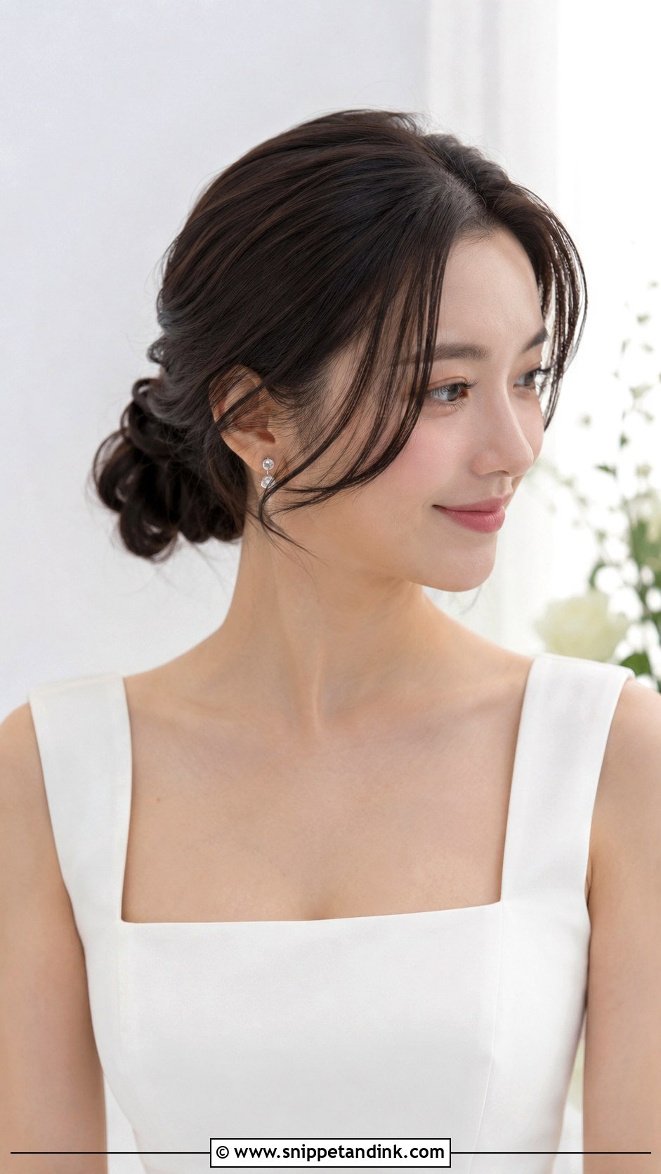Middle Part Loose Bun Wedding Hair - Snippet and Ink - 20 Loose Bun Hairstyles Wedding