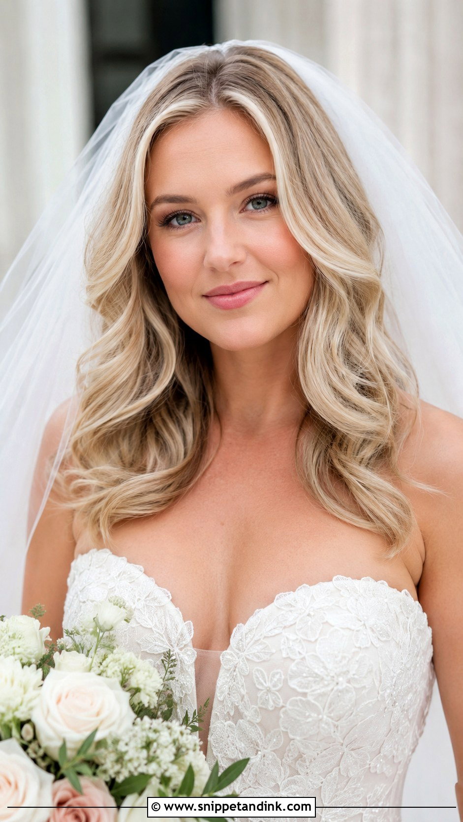 Middle Part Loose Curls - Snippet and Ink - 20 Middle Part Wedding Hairstyles