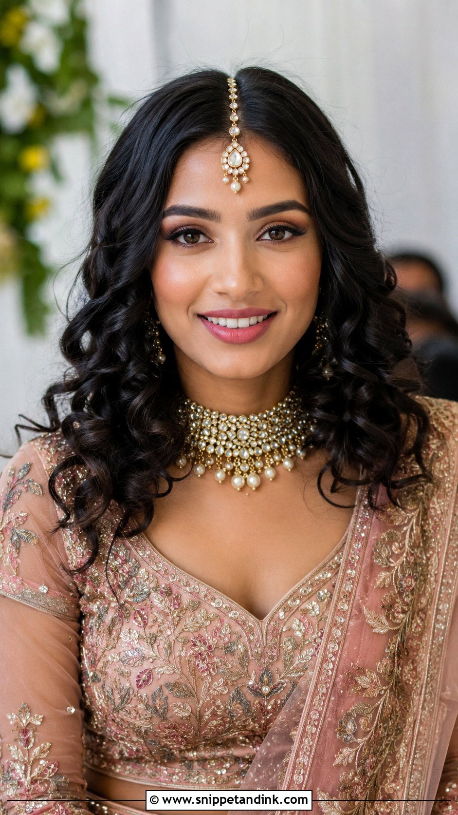 Middle Part Open Curls for Indian Wedding - Snippet and Ink - 25 Curls Open Hairstyles Indian Wedding