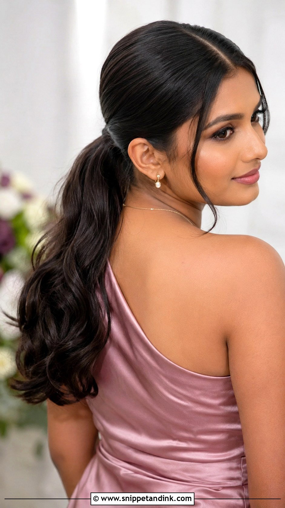 Middle Part Ponytail Bridesmaid Hairstyle - Snippet and Ink - 30 Bridesmaid Hairstyles Ponytail