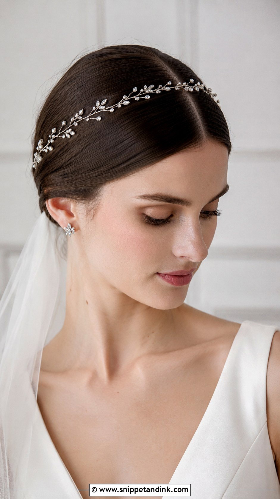 Middle Part Sleek Low Volume - Snippet and Ink - 20 Middle Part Bridal Hair Down Ideas