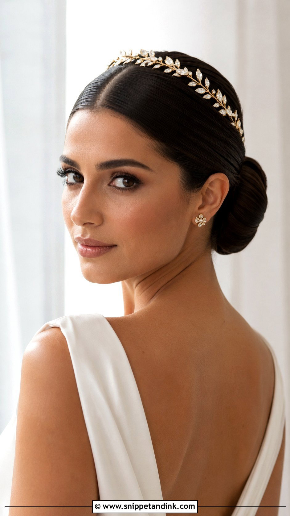 Middle Part Soft Curls Wedding Hairstyle - Snippet and Ink - 20 Middle Part Bridal Hair Ideas
