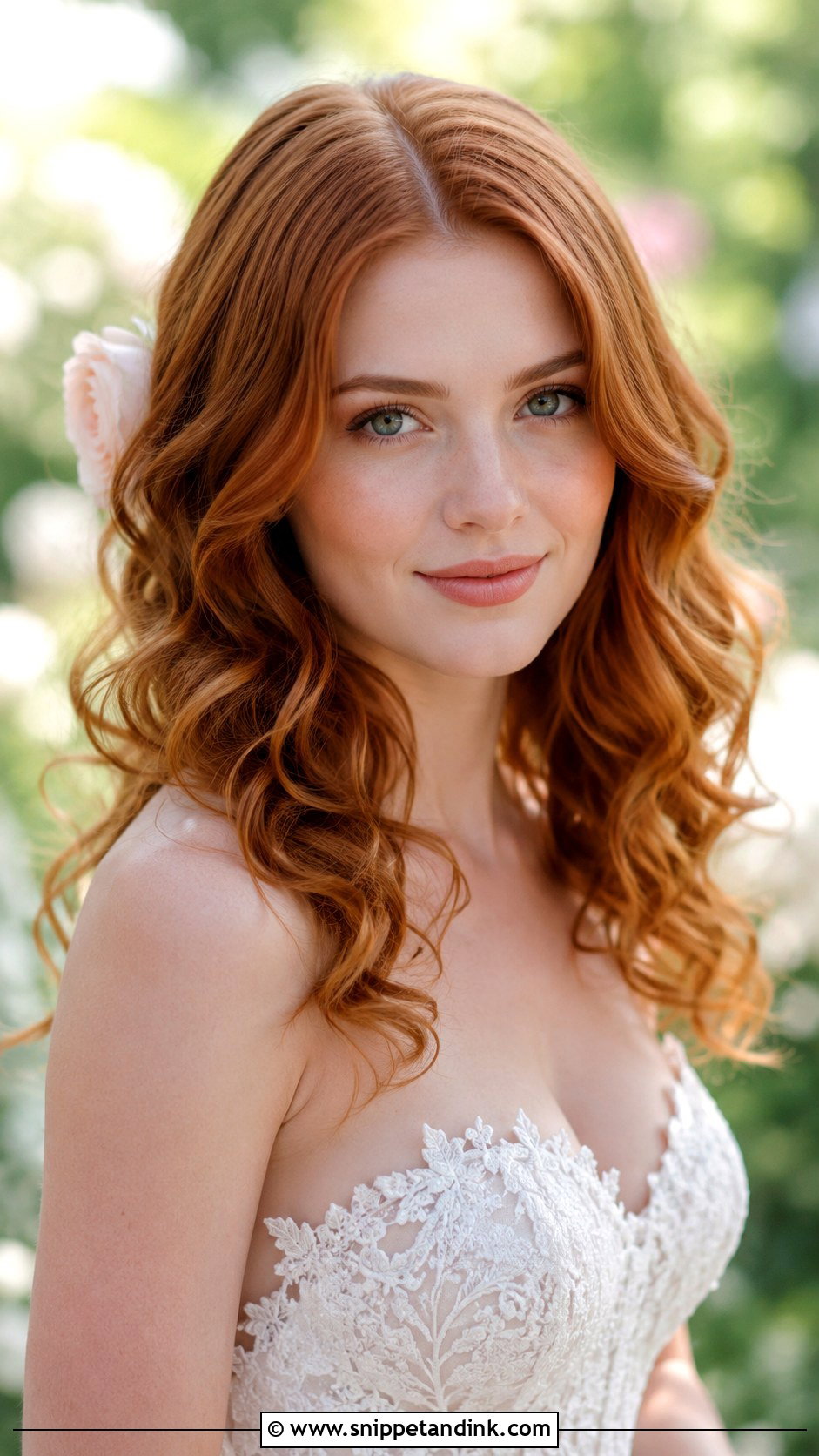 Middle Part Soft Curls - Snippet and Ink - 20 Middle Part Bridal Hair Down Ideas