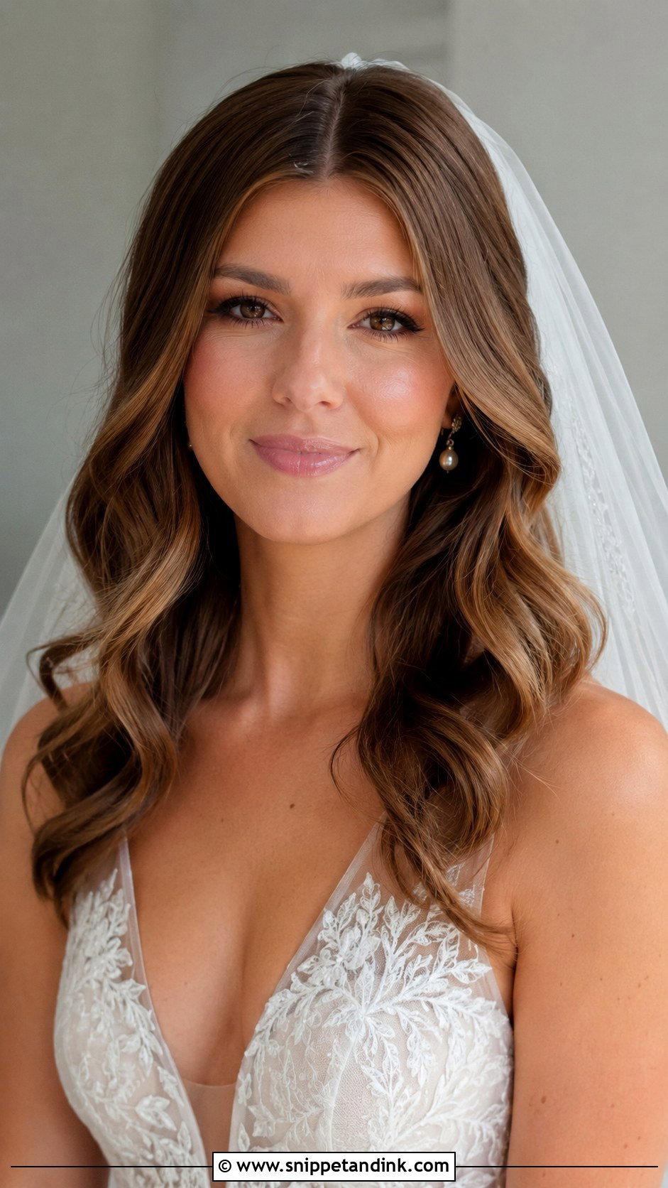 Middle Part Soft Glam Waves Wedding Hair - Snippet and Ink - 20 Glam Waves Wedding Hair Middle Part