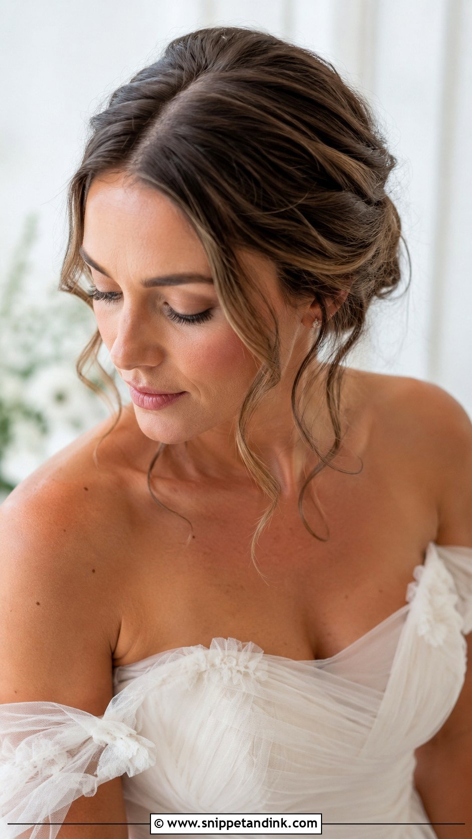 Middle Part Twisted Updo - Snippet and Ink - 20 Middle Part Wedding Hairstyles