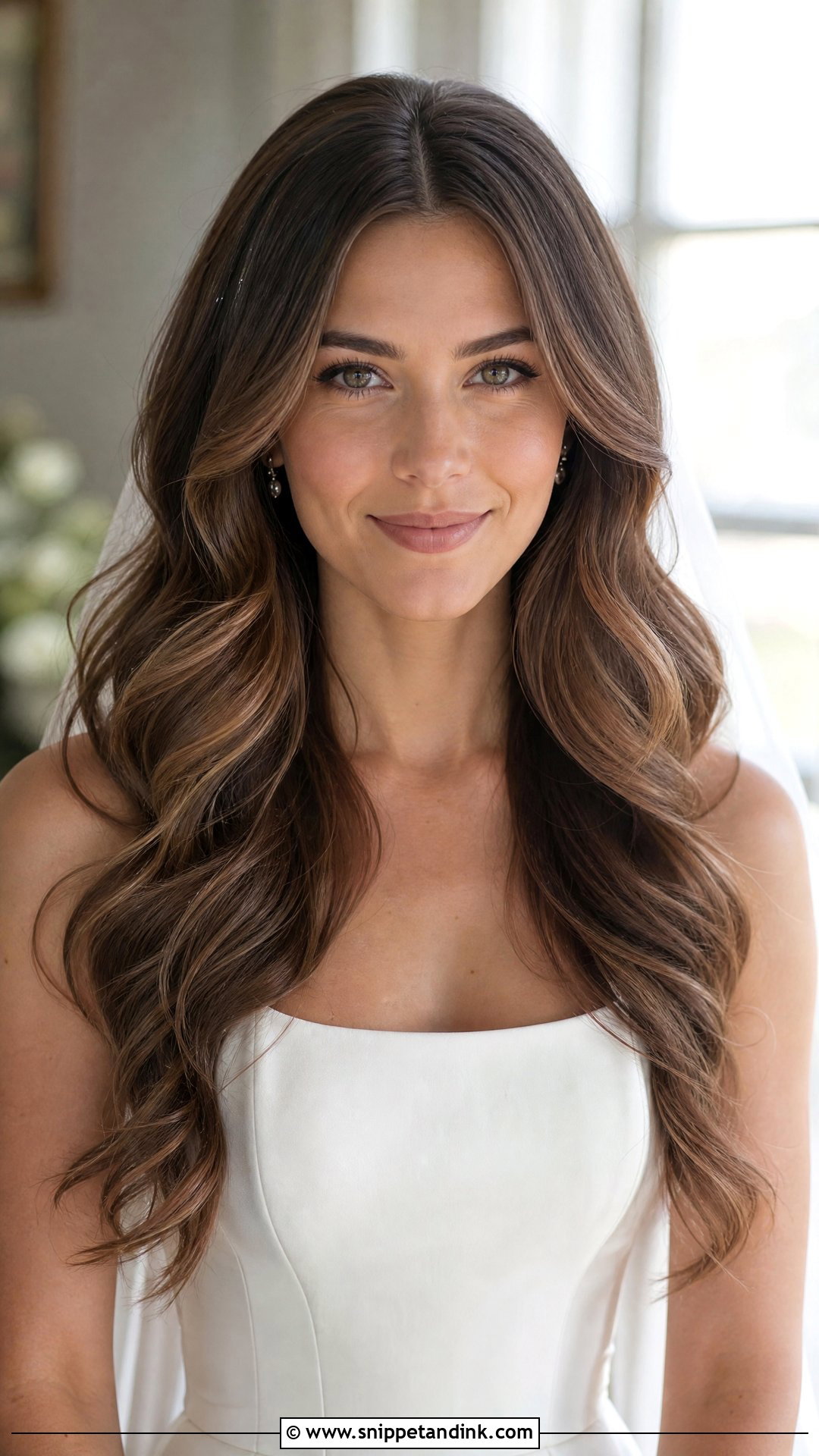 Middle Part Waves Wedding Hair - Snippet and Ink - 15 Big Waves Wedding Hair