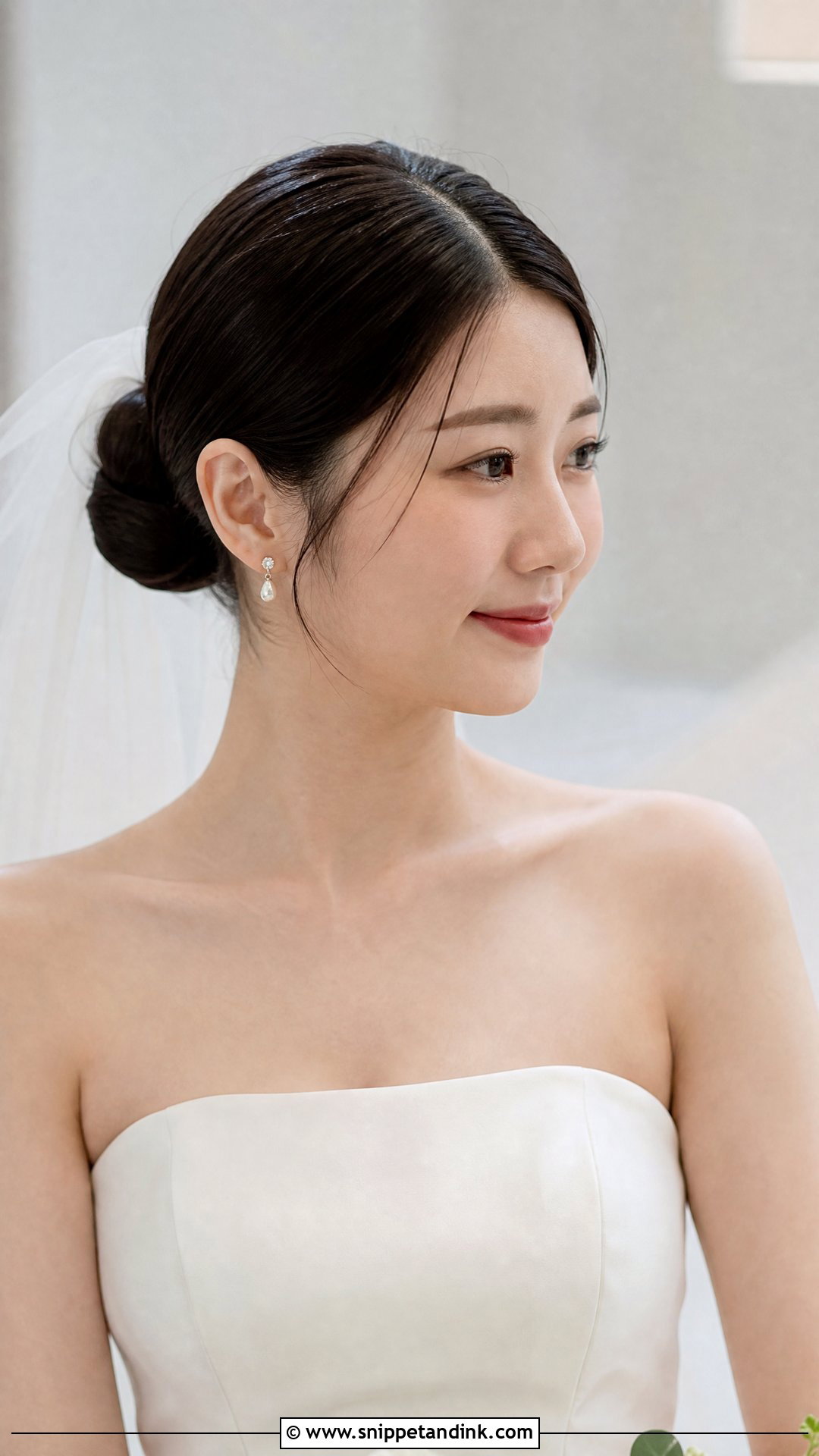 Middle Part Wedding Bun For Long Hair - Snippet and Ink - 20 Wedding Buns for Long Hair