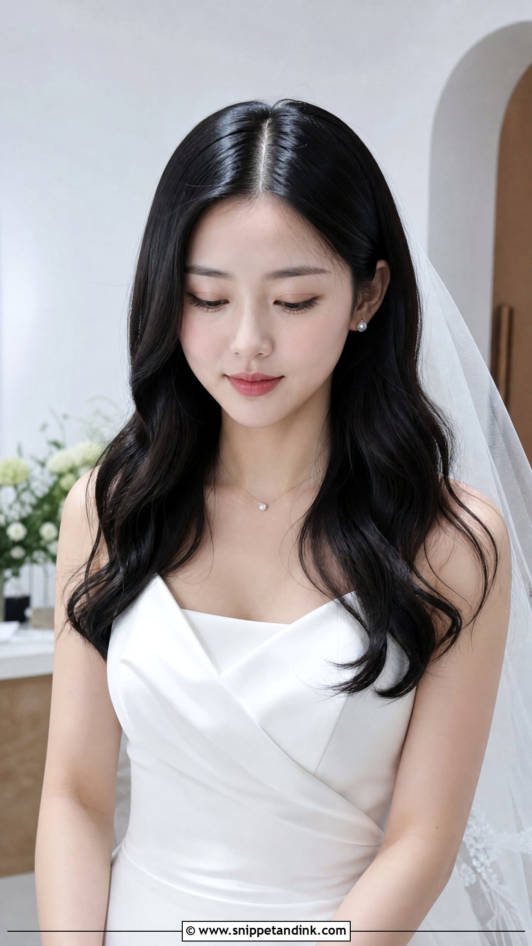 Middle Part Wedding Hair Down - Snippet and Ink - 20 Long Hair Wedding Styles All Down
