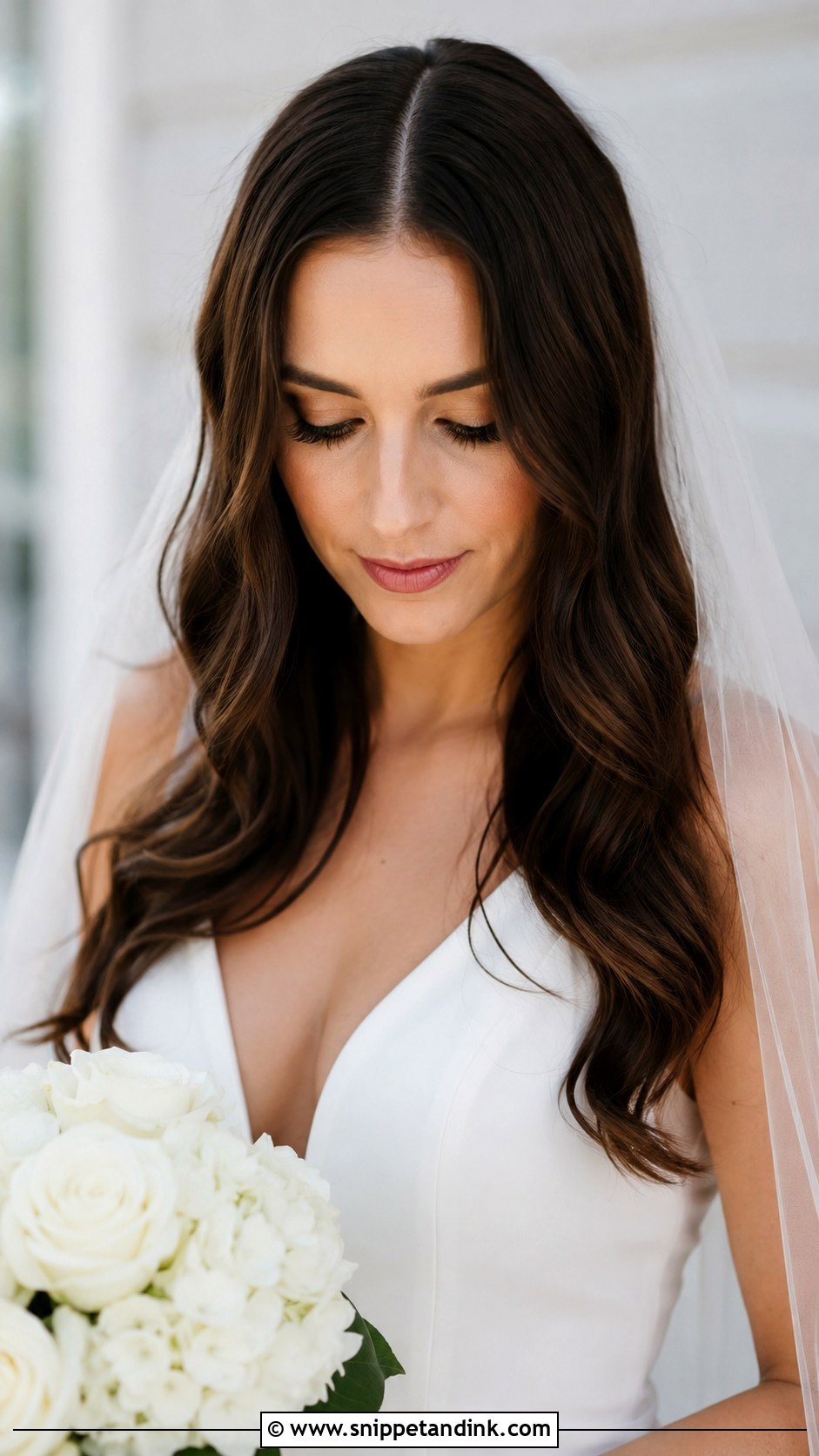 Middle Part Wedding Hair Down - Snippet and Ink - 35 Wedding Hair Down Ideas