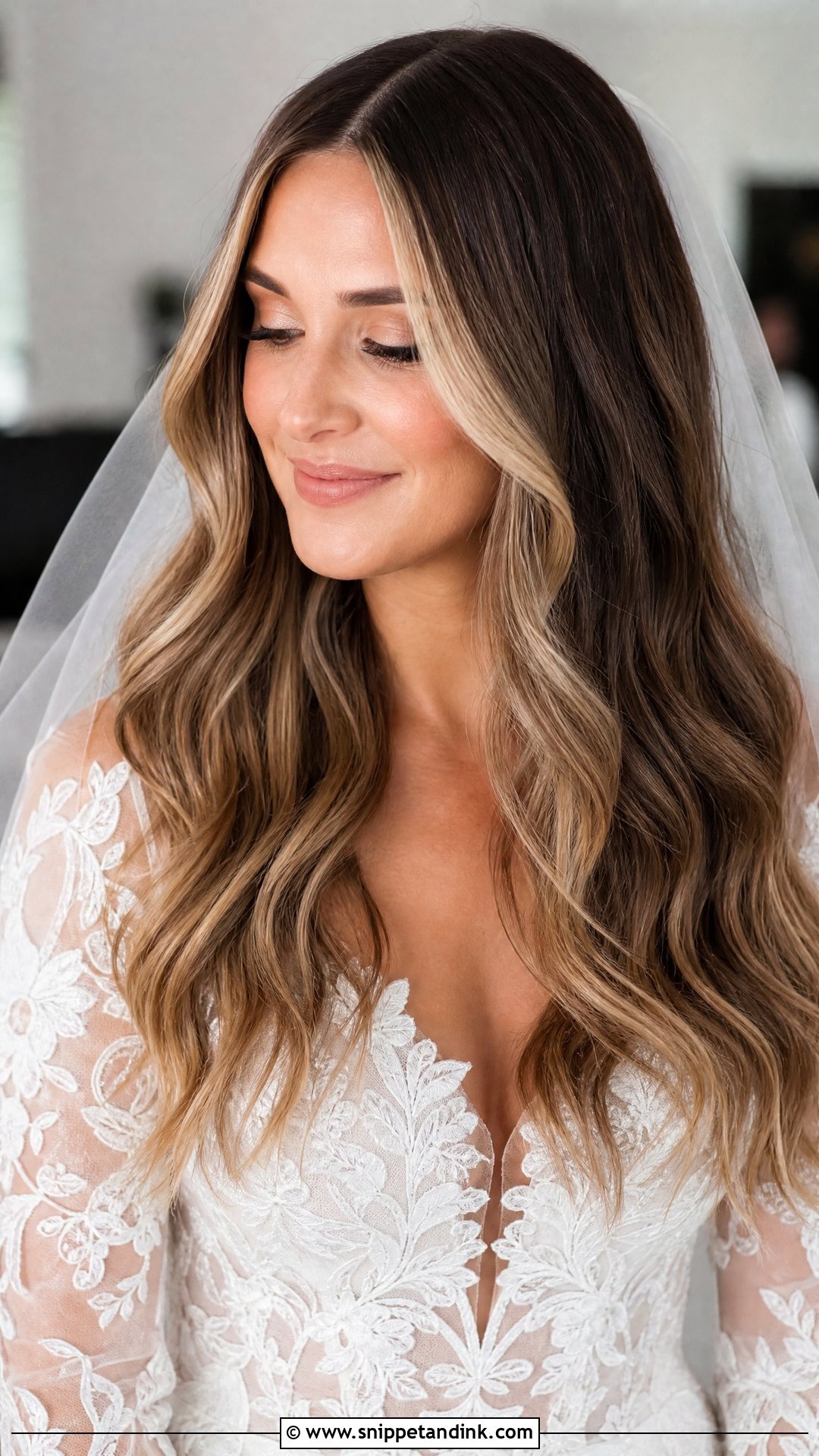 Middle Part Wedding Hair Down With Balayage - Snippet and Ink - 20 Middle Part Wedding Hair Down Ideas