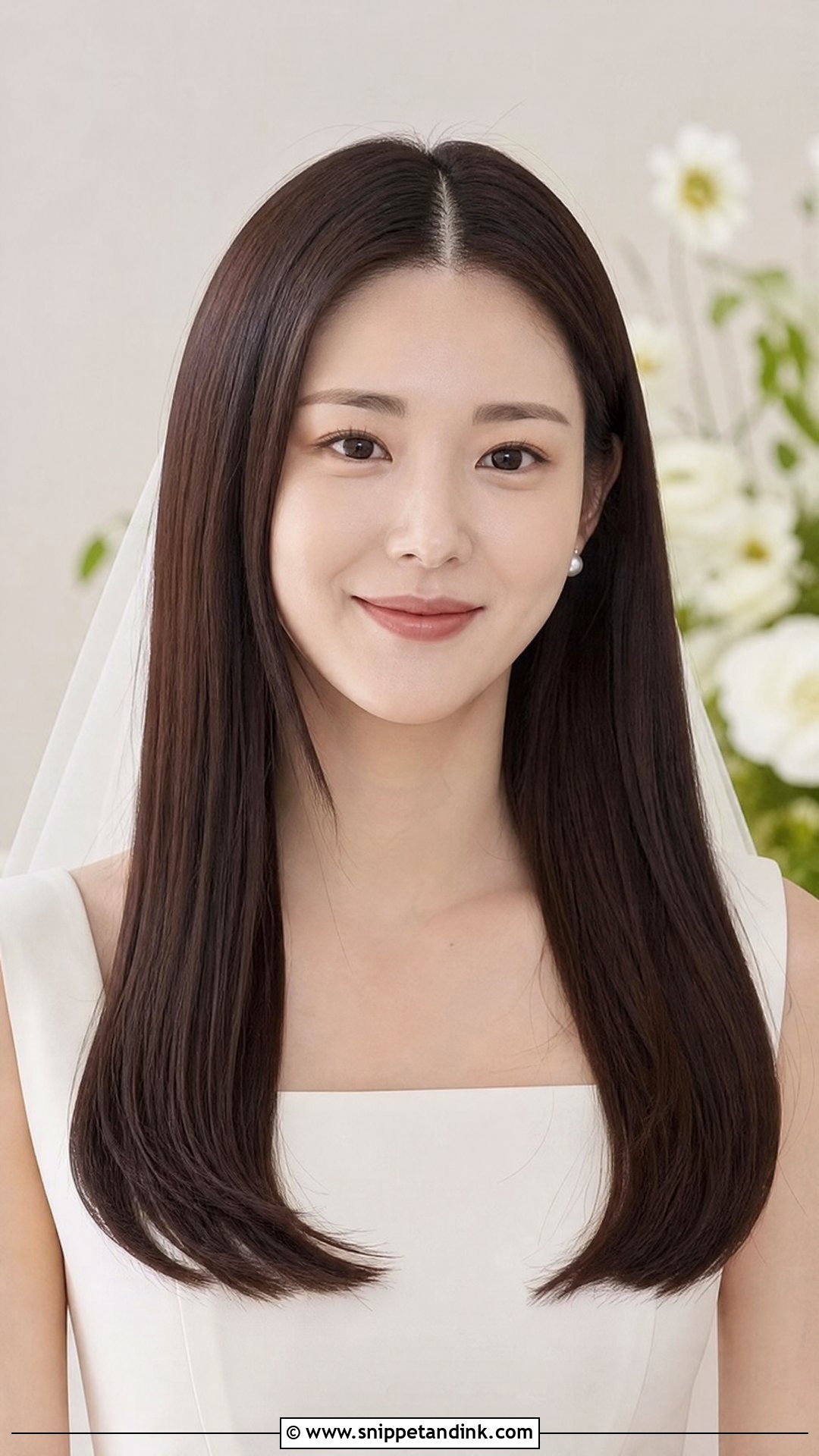Middle Part Wedding Hair Down With Straight Hair - Snippet and Ink - 20 Middle Part Wedding Hair Down Ideas