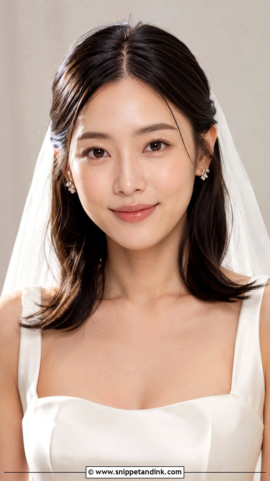 Middle Part Wedding Hair Tucked Behind Ears - Snippet and Ink - 15 Wedding Hair Down Out of Face Ideas
