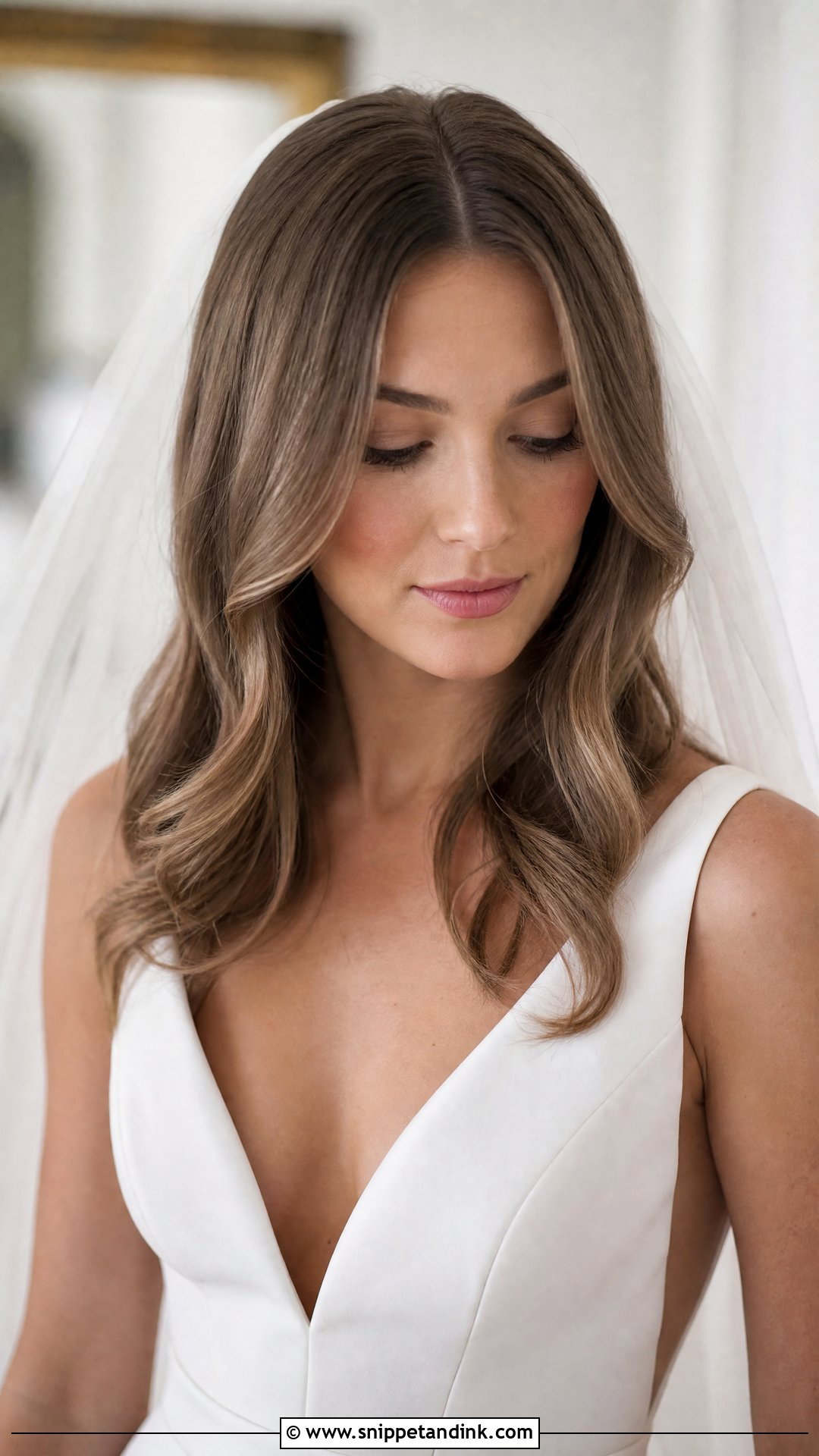 Middle Part With Face Framing Layers - Snippet and Ink - 20 Wedding Hair Front Ideas