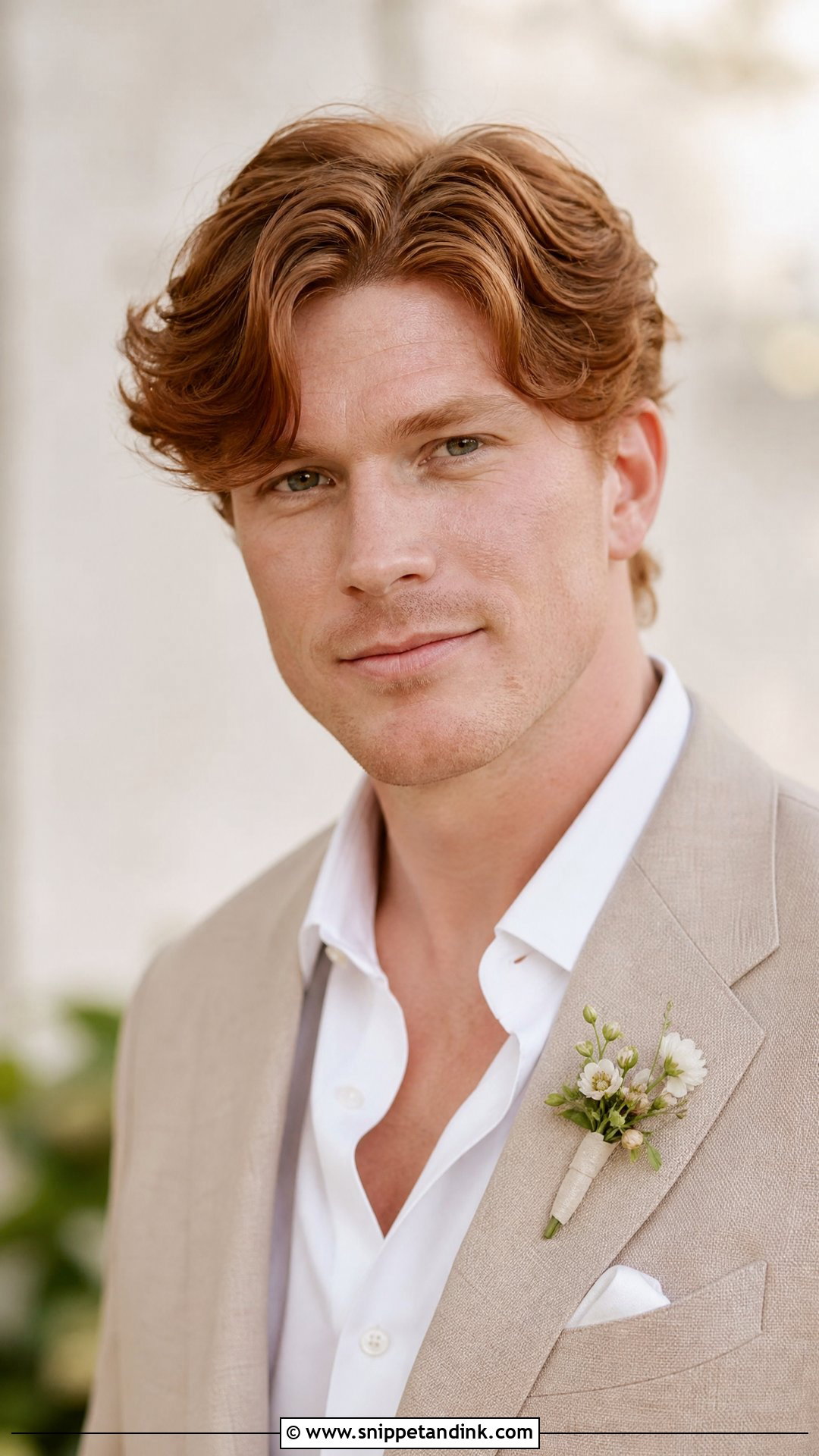 Middle Part With Soft Waves - Snippet and Ink - 20 Groom Hair Styles