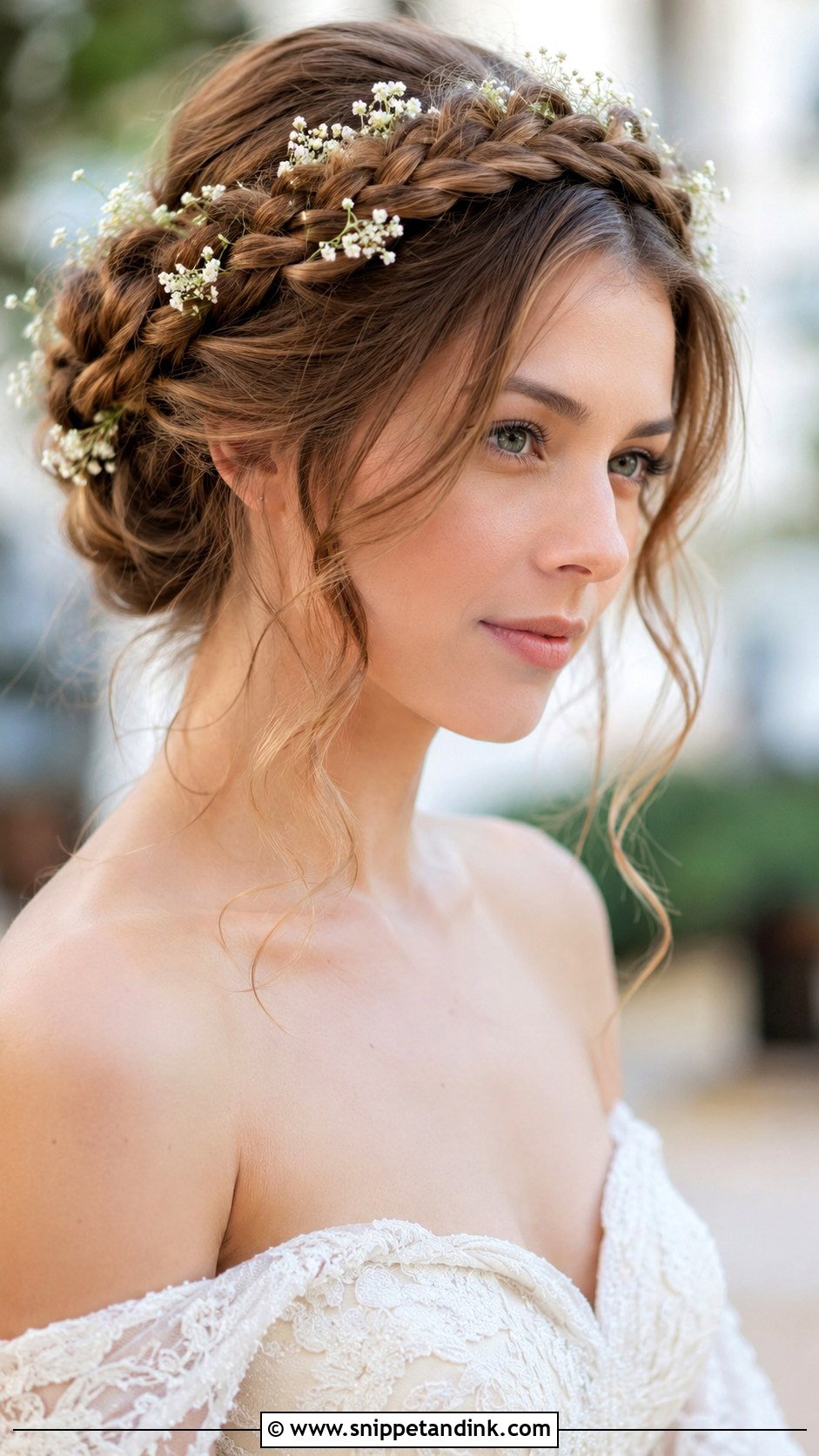 Milkmaid Braid Wedding Look - Snippet and Ink - 30 Wedding Braid Hairstyles