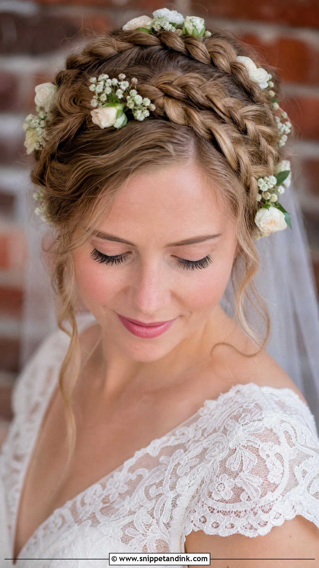 Milkmaid Braid for Bride - Snippet and Ink - 20 Braid Hairstyles for Bride