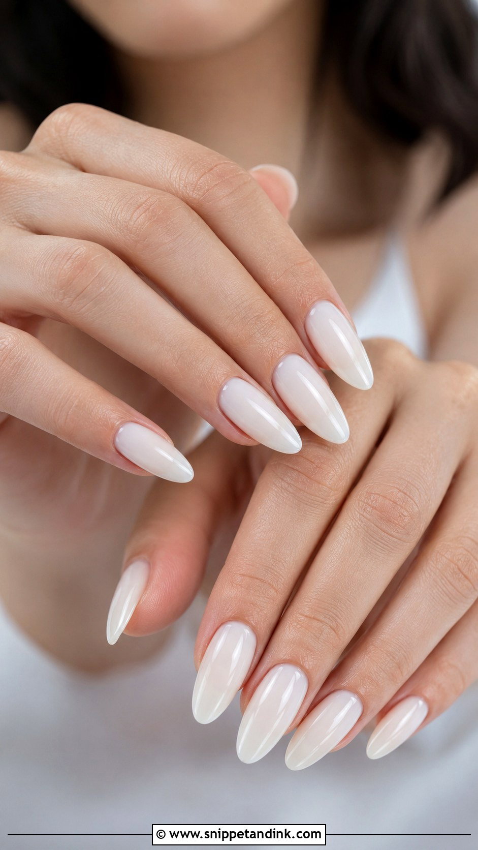 Milky Almond Wedding Nails - Snippet and Ink - 20 Milky Wedding Nails