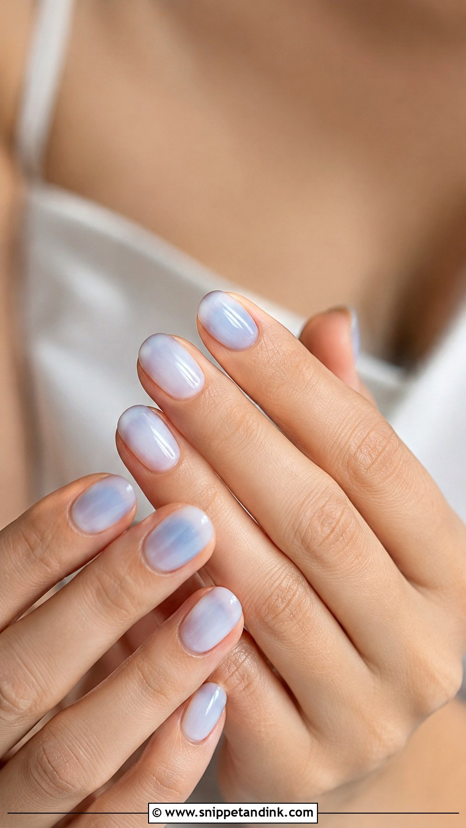 Milky Blue Wedding Nails - Snippet and Ink - 30 Blue Wedding Nails