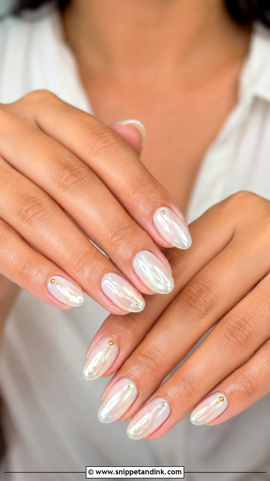 Milky Chrome Indian Wedding Nails - Snippet and Ink - 30 Indian Wedding Nails