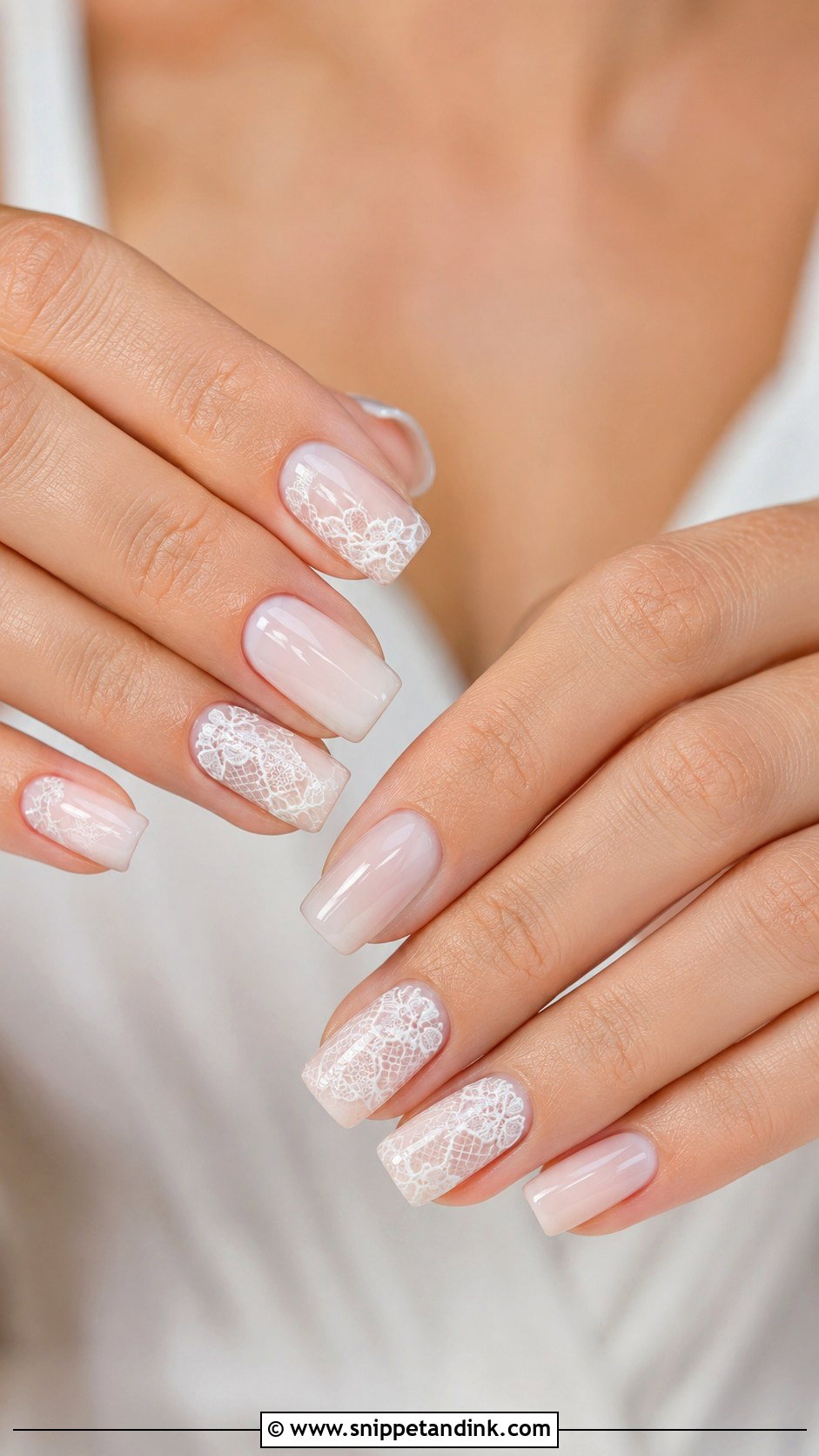 Milky Lace Wedding Nails - Snippet and Ink - 20 Milky Wedding Nails