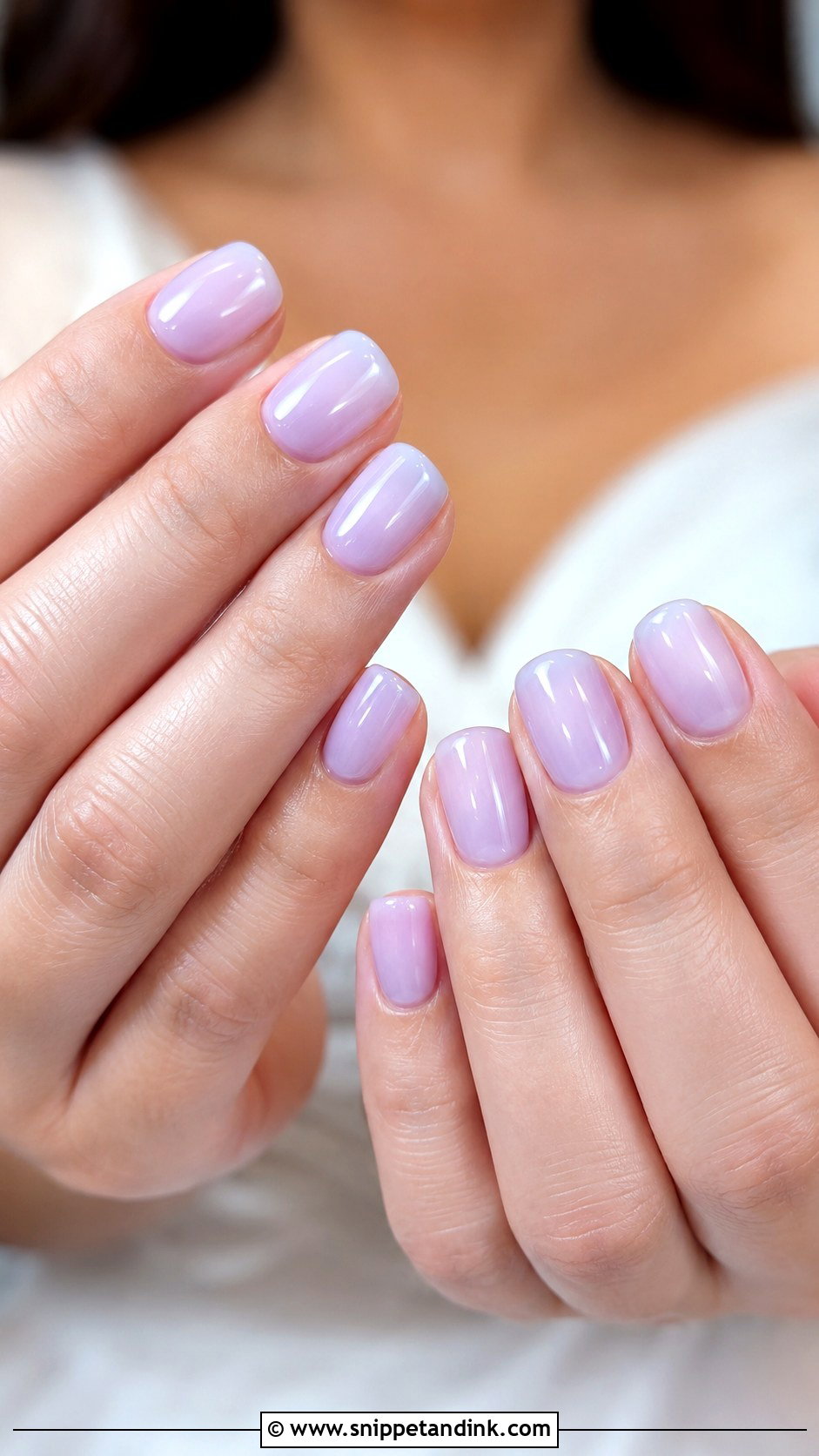 Milky Lavender Bridal Nails - Snippet and Ink - 20 Purple Bridal Nails