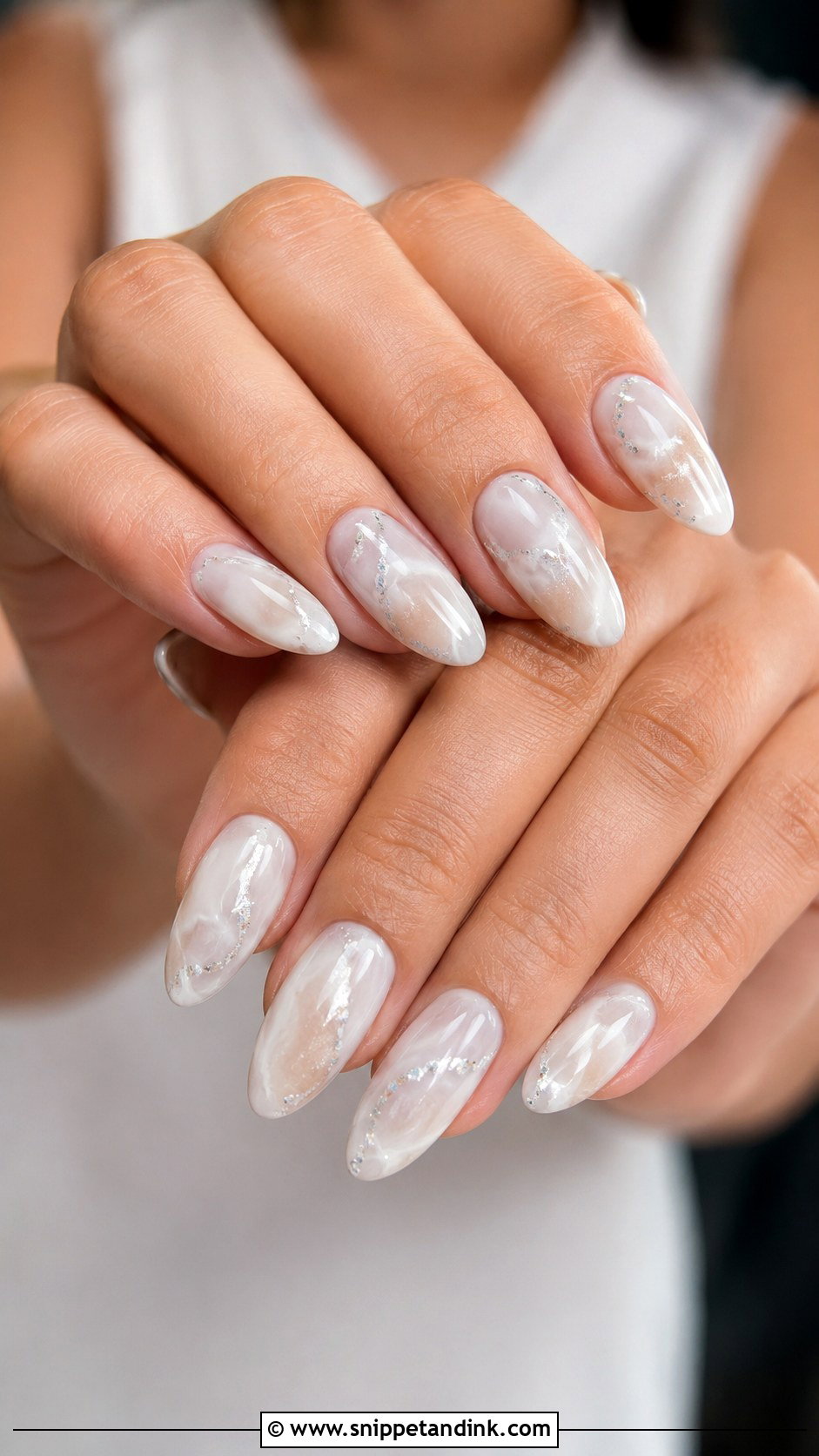 Milky Marble Wedding Nails - Snippet and Ink - 20 Milky Wedding Nails