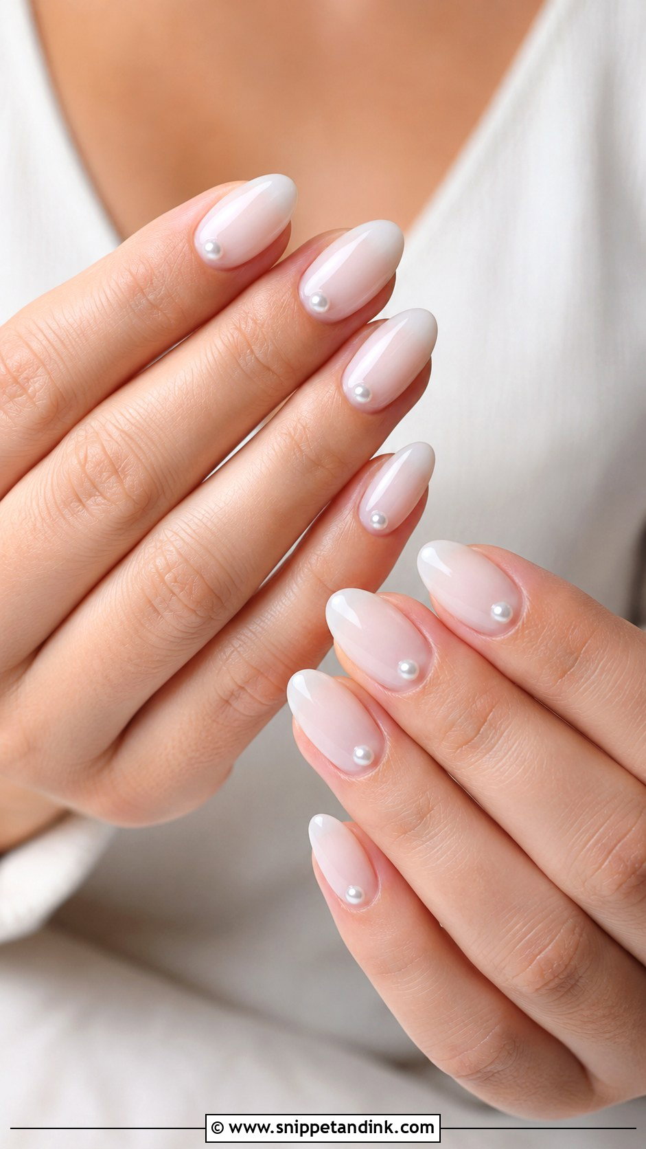 Milky Minimal Wedding Nails - Snippet and Ink - 20 Milky Wedding Nails