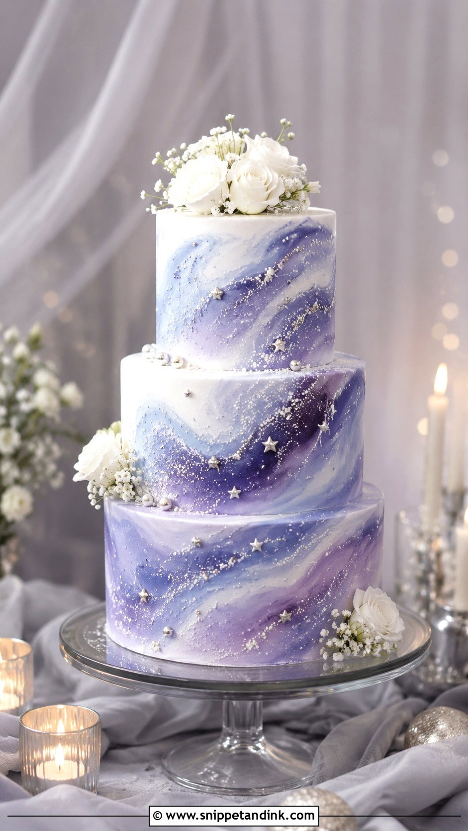 Milky Way Wedding Cake - Snippet and Ink - 20 Cosmos Cake Ideas for Wedding