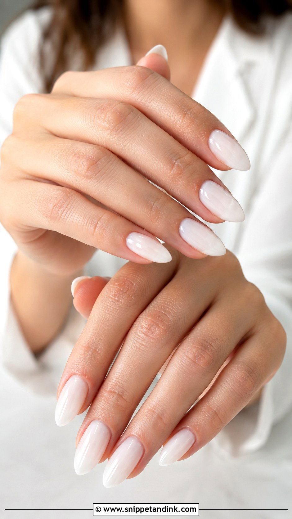 Milky White Acrylic Wedding Nails - Snippet and Ink - 20 Acrylic Wedding Day Nails for Bride