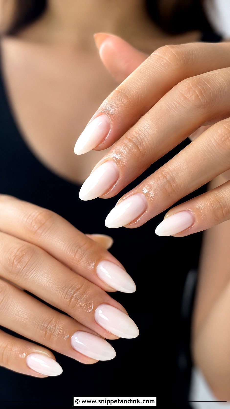 Milky White Almond Nail Extensions - Snippet and Ink - 20 Nail Extension for Wedding Ideas
