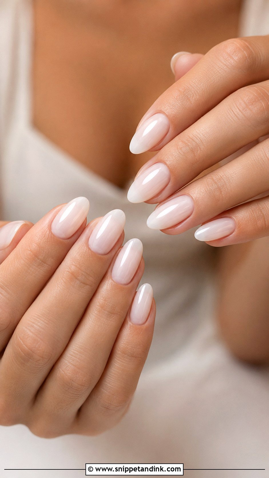Milky White Almond Wedding Nails - Snippet and Ink - 20 Almond Shape Wedding Nails