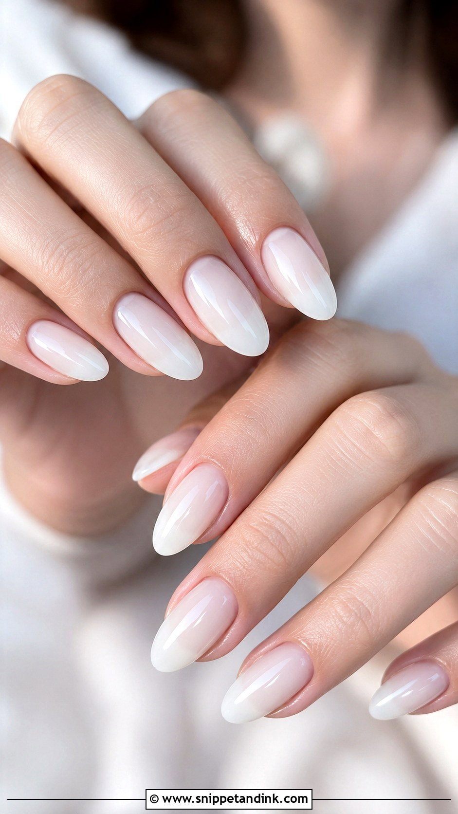 Milky White Almond Wedding Nails - Snippet and Ink - 20 Almond Shape Wedding Nails for Bride