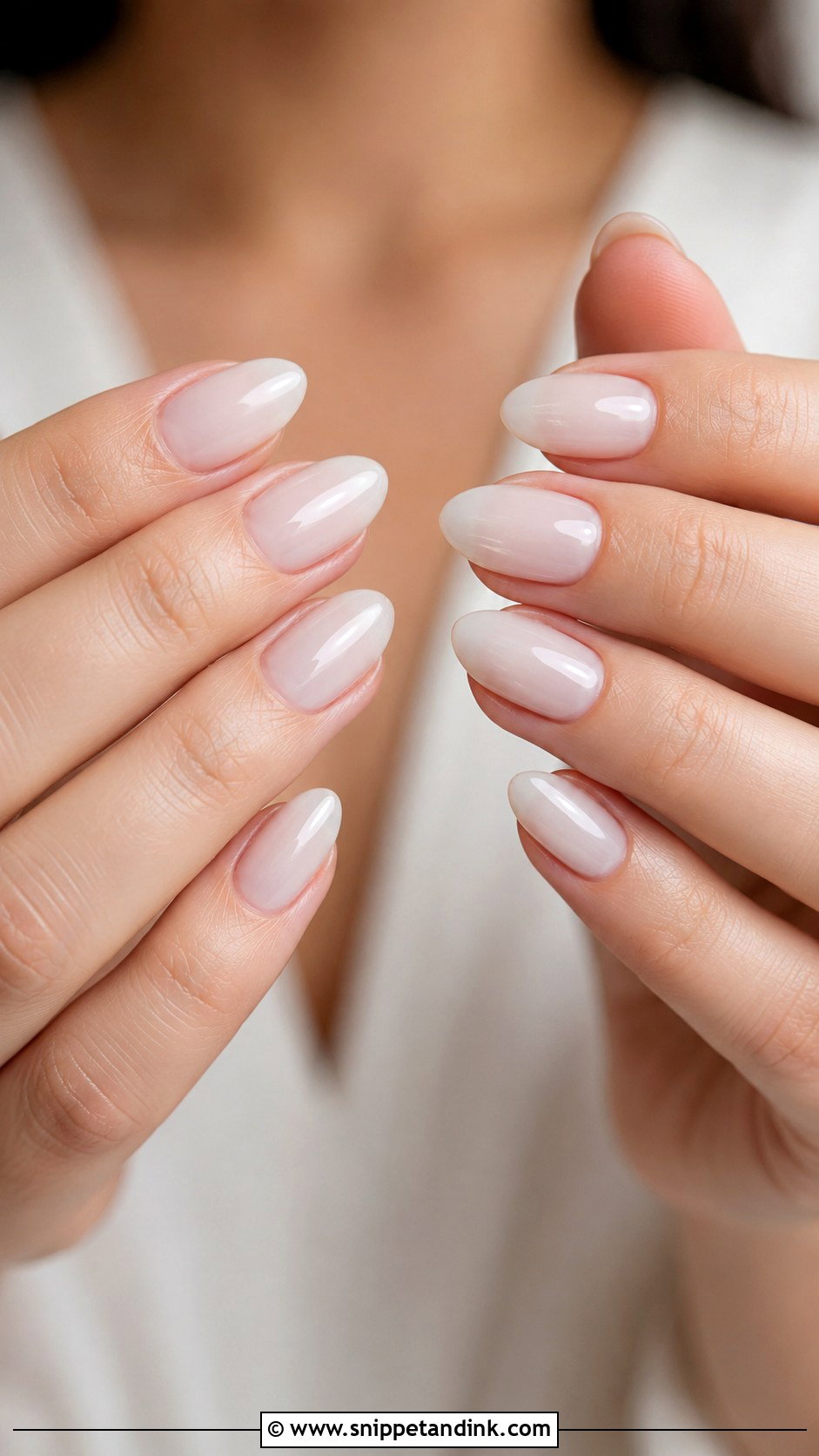 Milky White Almond Wedding Nails - Snippet and Ink - 20 Almond Wedding Nail Inspo for Bride Ideas