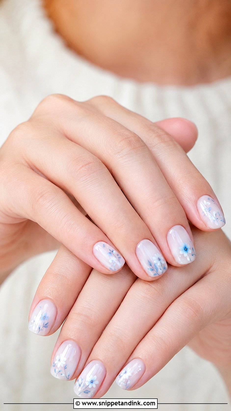 Milky White And Blue Wedding Nails - Snippet and Ink - 20 Something Blue Wedding Nails