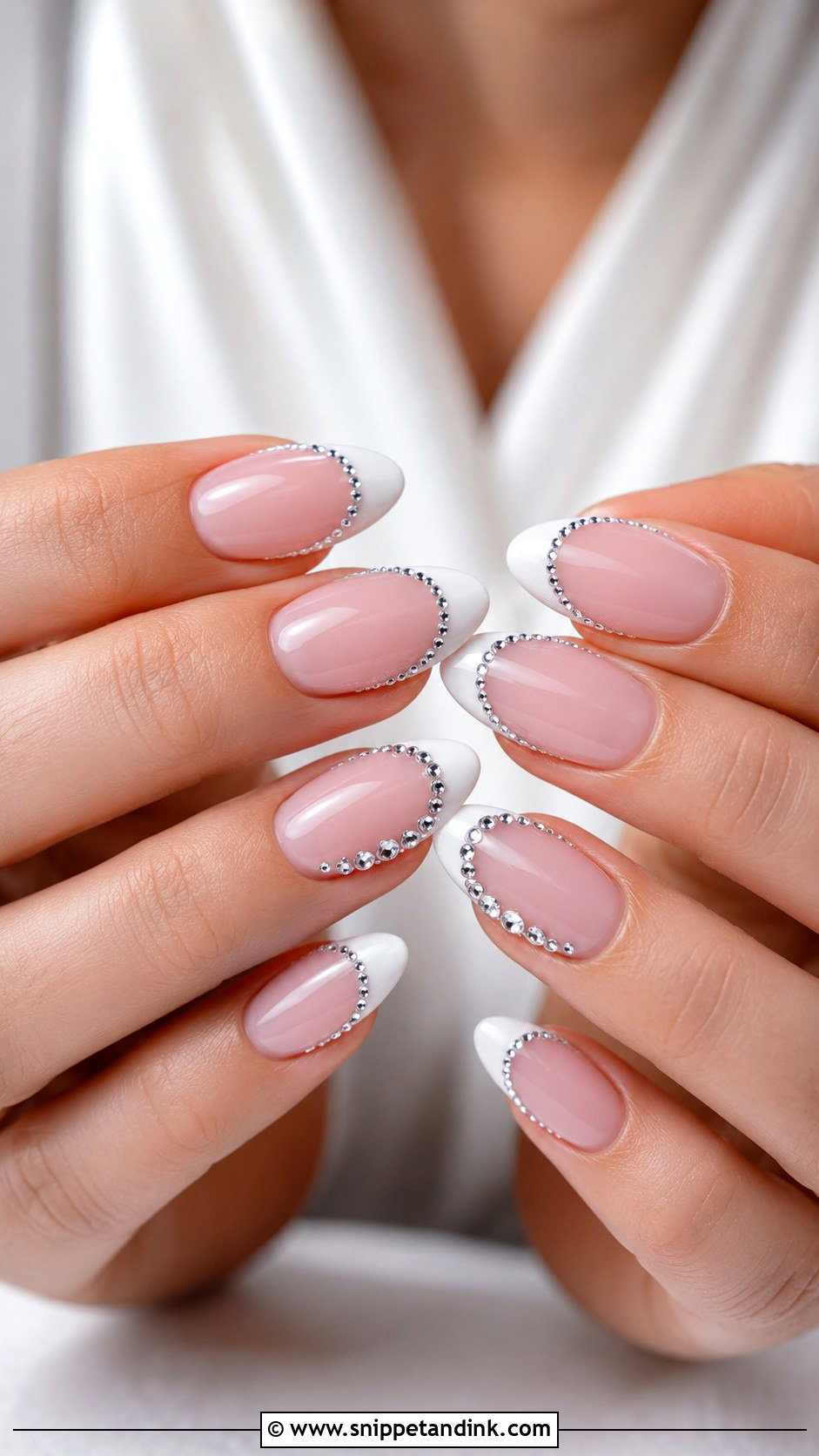 Milky White Bling Wedding Nails - Snippet and Ink - 20 Bling Wedding Nails