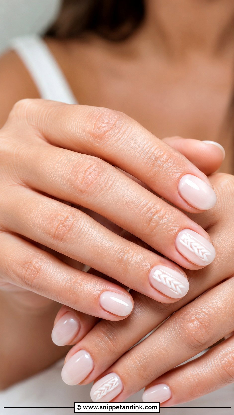 Milky White Braid Wedding Nails - Snippet and Ink - 20 Braid Wedding Nails