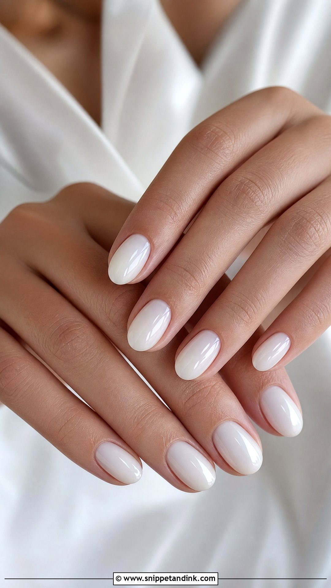 Milky White Bridal Gel Nails - Snippet and Ink - 25 Bridal Gel Nails