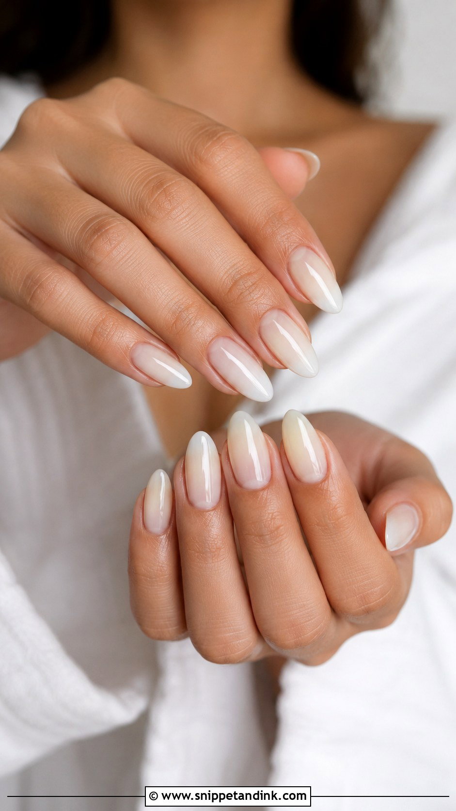 Milky White Bridal Nail Extensions - Snippet and Ink - 30 Bridal Nail Extension Designs