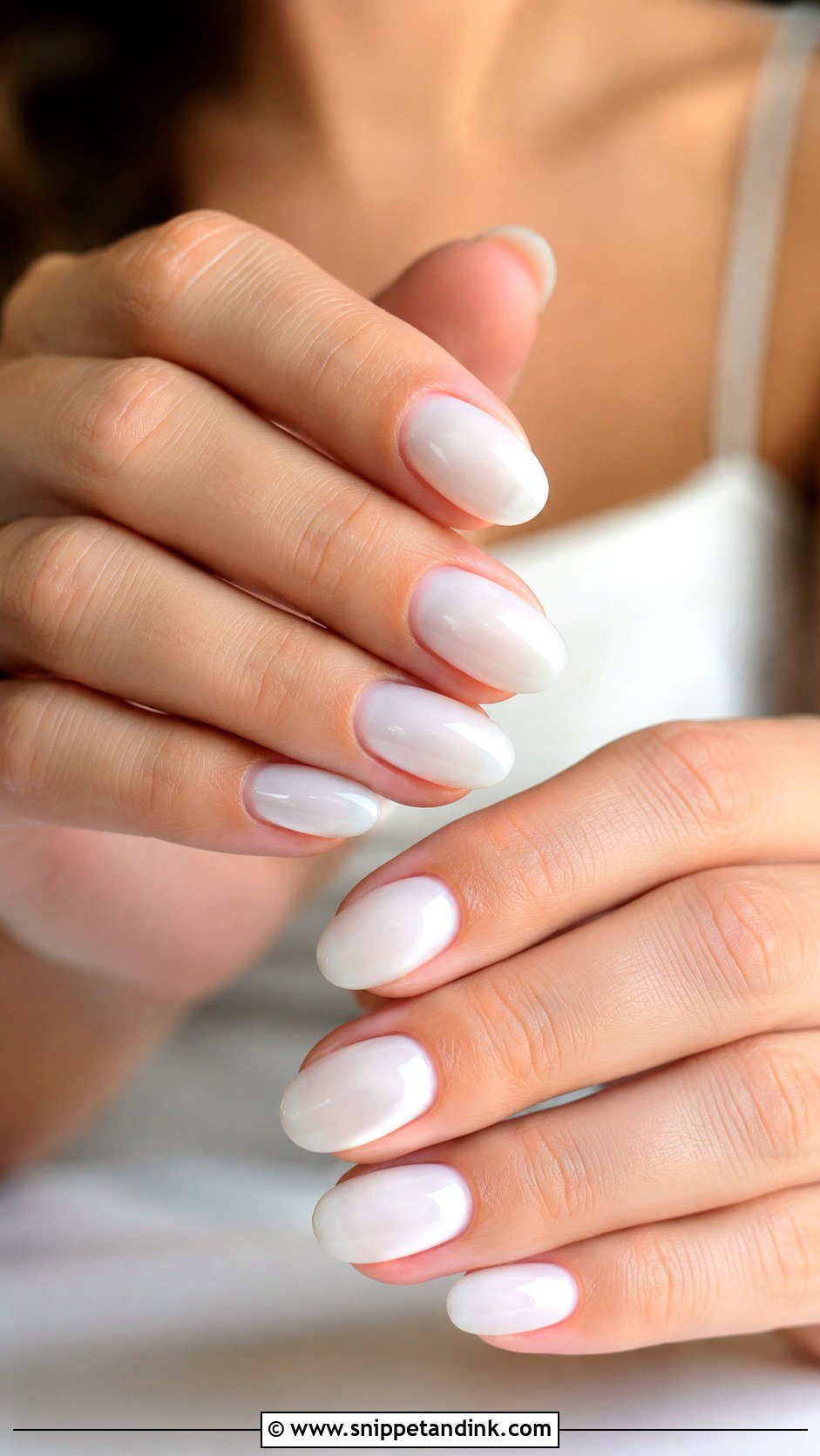 Milky White Bridal Nails - Snippet and Ink - 20 Elegant Bridal Wedding Nails for Bride